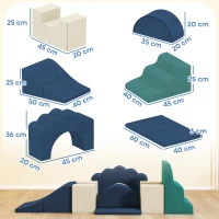 AIYAPLAY Jeu de 7 Blocs de Mousse pour Enfants Blocs de Psychomotricité Jouet d'Apprentissage pour Grimper et Ramper Bleu(m-3)