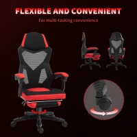 Vinsetto Scaun de Birou Ergonomic și Reclinabil cu Suport pentru Picioare Negru și Roșu(m-8)