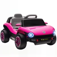 AIYAPLAY Volkswagen Licensed Kids Electric Car with Remote Control for Ages 3-6 Years, Pink(m-1)