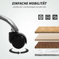 HOMCOM Silla de oficina ergonómica, respaldo reclinable, reposapiés, tela suave, Marrón claro(m-4)