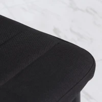 HOMCOM Lot de 4 chaises de salle à manger chaises de cuisine avec dossier haut pieds en métal et tissu en lin 41x50x97cm noir(m-9)