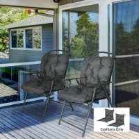 Outsunny Set of Two Outdoor Seat Cushions - Dark Grey(m-2)