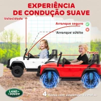 AIYAPLAY Carro Elétrico para Crianças com Licença Land Rover 12V Controlo Remoto Sistema de Suspensão USB MP3 Velocidade Ajustável Faróis 115x61x61 cm Vermelho(m-6)
