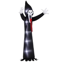 Outsunny 10 FT Grim Reaper Halloween Inflatable with 5 Built-in LED Lights, Blow Up Outdoor Halloween Decoration for Indoor, Outdoor Party(m-11)
