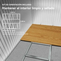 Outsunny Cobertizo de Jardín 8,3 m² 277x322x192 cm con 2 Puertas Corredizas Base Refuerzo (Suelo NO Incluido) Gris(m-6)