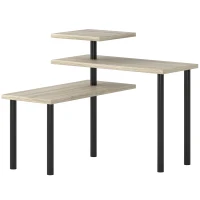 HOMCOM Étagère de Cuisine de 3 Niveaux avec 3 Étagères Rotatives Cadre Métallique et Conception Étagée pour Salle à Manger Salon Naturel(m-7)