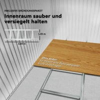 Outsunny Geräteschuppen mit Schiebetüren 2,77 x 1,95 x 1,92cm Metall Hellgrün(m-6)