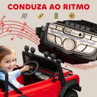 AIYAPLAY Carro Elétrico para Crianças com Licença Land Rover 12V Controlo Remoto Sistema de Suspensão USB MP3 Velocidade Ajustável Faróis 115x61x61 cm Vermelho(m-9)