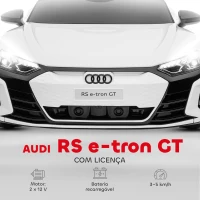 HOMCOM Carro Elétrico AUDI RS E-Tron GT 12V com 2 Motores Controlo Remoto Faróis LED Buzina Música USB 3-5km/h 103x58x41cm Branco(m-4)