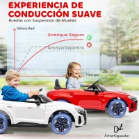 HOMCOM Coche Eléctrico para Niños de +3 Años AUDI RS e-tron GT Coche de Batería con Mando a Distancia 103x58x41 cm Rojo(m-7)