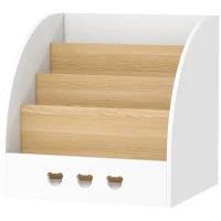 AIYAPLAY Estante Infantil para Brinquedos Organizador de Brinquedos de 4 Níveis com Compartimento Oculto  60x53x60 cm Branco e Madeira(m-11)
