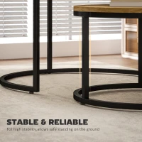 HOMCOM Set of Two Wood-Effect Stacking Tables - Brown(m-6)