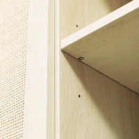 HOMCOM Aparador 3 Portas  Estilo Cannage para Sala de Estar com Prateleiras Ajustáveis para Sala de Jantar Entrada 136x41x70 cm Madeira(m-8)