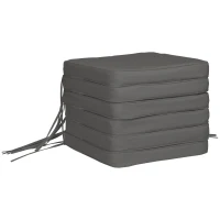 Outsunny Set of 6 Pcs Chair Cushion, 42Lx42Wx5T cm-Grey(m-1)
