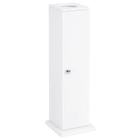 HOMCOM Armário de Casa de Banho Estreito com Orifício para Papel Higiénico e Prateleiras Estilo Moderno 19,5x19,5x65 cm Branco(m-10)