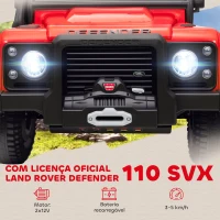 AIYAPLAY Carro Elétrico para Crianças com Licença Land Rover 12V Controlo Remoto Sistema de Suspensão USB MP3 Velocidade Ajustável Faróis 115x61x61 cm Vermelho(m-4)
