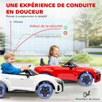 HOMCOM Voiture électrique enfant 12 V - véhicule électrique avec télécommande parentale fournie - V. Max. 5 Km/h - effets sonores, lumineux - Audi RS E-tron GT rouge(m-7)