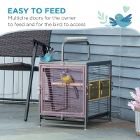 PawHut Parrot Cage, Travel Carry Pet Bird Cage, with Metal Handle(m-5)