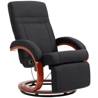 HOMCOM 135° Manual Reclining Swivel Chair, with Footrest - Black(m-1)