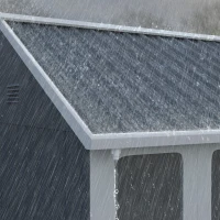 Outsunny 7 x 6ft Galvanised Garden Shed, with Latch - Dark Grey(m-8)