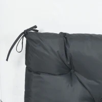 Outsunny 2 Seater Bench Cushion, Garden Chair Cushion with Back and Ties, Indoor and Outdoor Use, 98x100 cm, Dark Grey(m-8)