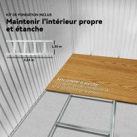 Outsunny Abri de Jardin 4,9 m² cabane de jardin armoire de jardin Porte coulissante ventilations tôle Acier Vert clair(m-6)