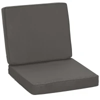 Outsunny Set of 2 Garden Seat and Back Cushion Set - Replacement Cushions for Outdoor Furniture, Including Seat and Back Cushion, Dark Grey(m-11)