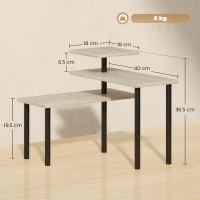 HOMCOM Scaffale da Cucina a 3 Livelli con 3 Ripiani Girevoli, Struttura in Metallo, 40x18x36.5 cm, Legno Naturale(m-3)