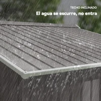 Outsunny Cobertizo de Jardín 4,9 m² 277x195x192 cm con 2 Puertas Corredizas Base Refuerzo (Suelo NO Incluido) Gris(m-7)