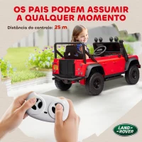 AIYAPLAY Carro Elétrico para Crianças com Licença Land Rover 12V Controlo Remoto Sistema de Suspensão USB MP3 Velocidade Ajustável Faróis 115x61x61 cm Vermelho(m-8)