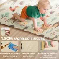 AIYAPLAY Tappeto per Bambini 0-6 Anni a Tema Foresta con Superficie Impermeabile in XPE Multicolore, 196x176x1.5 cm(m-6)