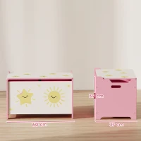 AIYAPLAY Spielzeugkiste 53L Kinderspielzeugtruhe mit klappbarem Deckel und Gasdruckfeder für Spielzimmer Rosa(m-3)