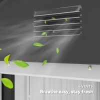 Outsunny 6.5x3.5ft Metal Garden Storage Shed for Outdoor Tool Storage with Double Sliding Doors and 4 Vents, Dark Grey(m-7)