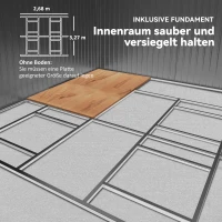 Outsunny Geräteschuppen, Wetterfestes Gartenhaus für Gartengeräte, mit Belüftungsfenstern, Schiebetüren, Stahl, Dunkelgrün(m-6)