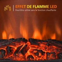 HOMCOM Cheminée électrique poêle Style néo-rétro 900-1800 W Simulation Flammes LED luminosité réglable Acier ABS Blanc(m-5)