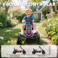 AIYAPLAY Kart Pedales con Ruedas Antideslizantes de EVA Marco Metálico Carga 30 kg para Niños y Niñas de 2-5 Años Rosa(m-5)