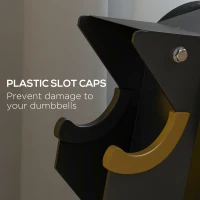 SPORTNOW 5-Tier Dumbbell Rack with 6 Hexagonal Rubber Dumbbells (2x4kg, 2x5kg, 2x6kg), Dumbbell Storage Stand Holder with Weights Sets for Home Gym Fitness, Black(m-5)