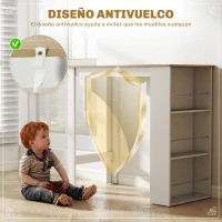 HOMCOM Mesa de Bar Mesa de Bistró Mesa de Comedor Mesa Alta con 3 Estantes Laterales y Estructura de Madera 112x57x106cm Blanco(m-7)