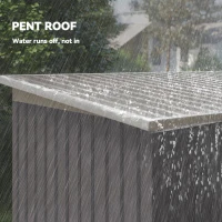 Outsunny Corrugated Garden Metal Storage Shed Outdoor Equipment Tool Box with Kit Ventilation Doors 9x 4FT Light Grey(m-7)