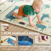 AIYAPLAY Tappeto per Bambini 0-6 Anni a Tema Animali con Superficie Impermeabile in XPE Multicolore, 196x176x1.5 cm(m-6)
