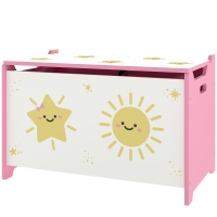 AIYAPLAY Spielzeugkiste 53L Kinderspielzeugtruhe mit klappbarem Deckel und Gasdruckfeder für Spielzimmer Rosa