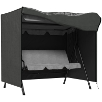 Outsunny Capa para Móveis de Jardim Capa Protetora para Baloiços de Exterior com Fecho de Correr 177x114x152 cm Cinza Escuro