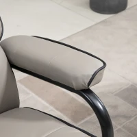 HOMCOM Fauteuil relax avec pouf, fauteuil TV avec dossier inclinable, pivotant à 360° assise rembourrée confortable, gris(m-8)