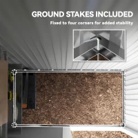 Outsunny Metal Garden Shed, Outdoor Lean-to Shed for Tool Motor Bike, with Adjustable Shelf, Lock, Gloves, 5'x3'x6',  Dark Grey(m-8)