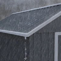 Outsunny Gartenschuppen, Metallgerätehaus, Doppeltür, Fenster, 259x172x222 cm, Grau/Weiß(m-8)