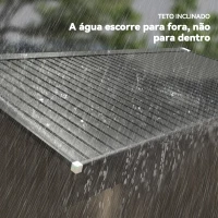 Outsunny Abrigo de Jardim Exterior para Armazenamento de Ferramentas com 4 Janelas 12,4 m² 340x386x200 cm Marrom(m-7)