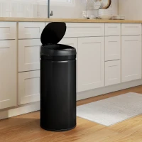 HOMCOM Cubo de Basura con Sensor de 42 litros y Función de Cierre Suave, Cubo de Basura sin contacto de Acero Inoxidable para cocinas higiénicas(m-4)
