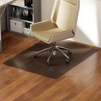 HOMCOM Covoraș Transparent din Plastic Negru 120x90 cm pentru Scaun de Birou(m-7)