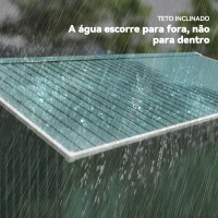 Outsunny Abrigo de Jardim Metálico 340x386x200cm Abrigo para Armazenamento de Ferramentas com Base de Reforço Incluida Verde(m-7)