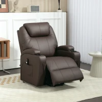 HOMCOM Opsta Stoel met Afstandsbediening en Verstelbare Rugleuning voor Huisgebruik, Koffiebruin(m-12)